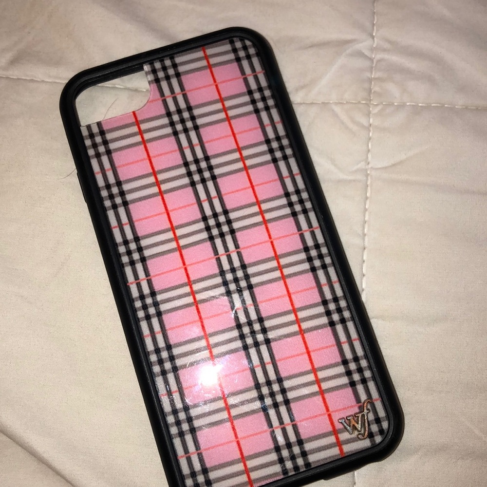 pink plaid wildflower case